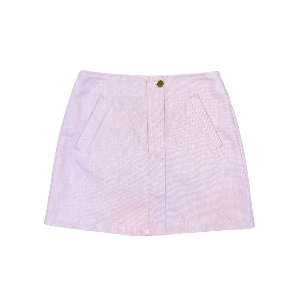 Pinkyotto New York Mini Skirt Women’s Small Pink A-Line Denim Feel Stretch